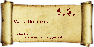 Vass Henriett névjegykártya